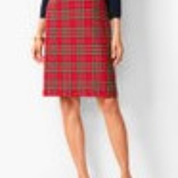 TALBOTS Tartan A Line Red Plaid Skirt 12P - Picture 14 of 15